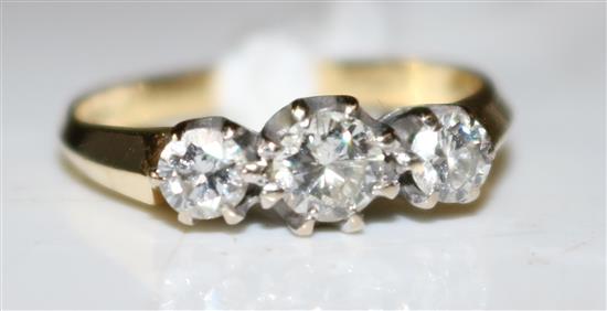 18ct diamond 3 stone ring